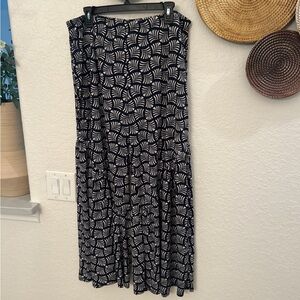 Cato women's blue and white wide-leg elastic waist pants XLP‎ inseam 28”